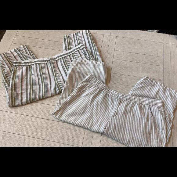 Liz Claiborne 1X linen cotton blend pants.Two pairs.‎ Elastic waist. - Picture 1 of 9
